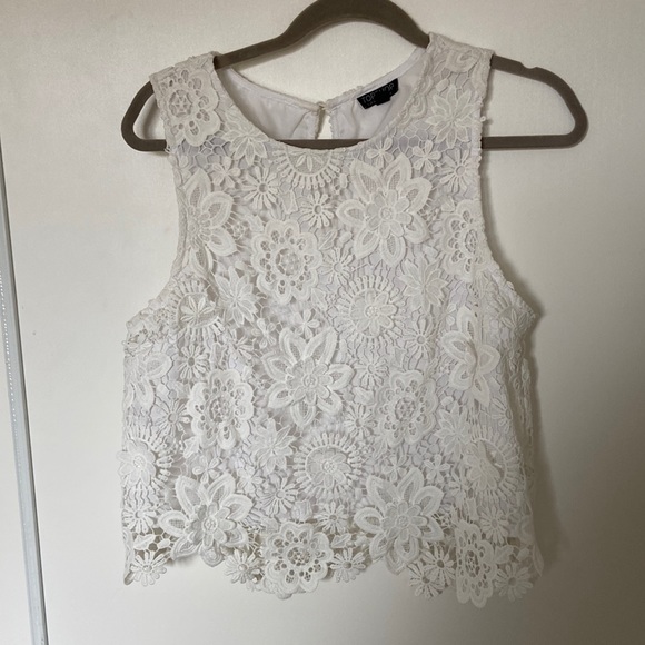 Topshop Lace Crop Top - Picture 1 of 4